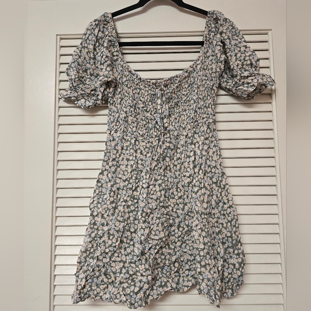 Jeuvre - Floral Off-Shoulder Lightweight Short-Sleeve Dress